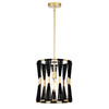 WAREHOUSE OF TIFFANY IMP1212/1GB Mulus 12 in. 1-Light Indoor Satin Gold and Black Thread Finish Pendant Light with Light Kit