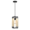 WAREHOUSE OF TIFFANY MD138/1BS Amor 8 in. 1-Light Indoor Matte Black and Matte Gold Finish Pendant Light with Light Kit