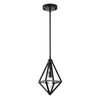 WAREHOUSE OF TIFFANY'S MD139/1MB Tomo 8 in. 1-Light Indoor Matte Black Finish Pendant Light with Light Kit