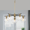 WAREHOUSE OF TIFFANY'S GD01-36BB Wyatt 24.02 in. 5-Light Indoor Matte black and Brass Finish Chandelier with Light Kit