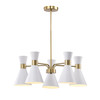 WAREHOUSE OF TIFFANY'S GD01-38WG Mariet 24.9 in. 5-Light Indoor Brass and Matte White Finish Chandelier with Light Kit