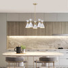 WAREHOUSE OF TIFFANY'S GD01-38WG Mariet 24.9 in. 5-Light Indoor Brass and Matte White Finish Chandelier with Light Kit