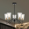 WAREHOUSE OF TIFFANY'S GD01-44BB Kendrey 25.1 in. 5-Light Indoor Matte black and Brass Finish Chandelier with Light Kit