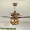 WAREHOUSE OF TIFFANY'S AW01W10BR Parchman 52 in. 2-Light Indoor Faux Wood Grain Finish Ceiling Fan with Light Kit