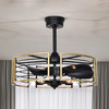 WAREHOUSE OF TIFFANY'S DY11Y11BG Veit 24 in. 5-Light Indoor Matte Black and Gold Finish Ceiling Fan with Light Kit
