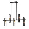 WAREHOUSE OF TIFFANY'S GD01-49BG Mia 31.9 in. 5-Light Indoor Matte Black and Brass Finish Chandelier with Light Kit