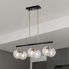 WAREHOUSE OF TIFFANY'S GD01-50BB Maxwell 28.3 in. 6-Light Indoor Matte Black and Brass Finish Chandelier with Light Kit