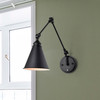 WAREHOUSE OF TIFFANY'S IMW471A/1BL Esmeralda 7 in. 1-Light Indoor Matte Black Finish Wall Sconce with Light Kit