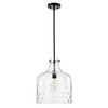 WAREHOUSE OF TIFFANY'S MDG40602/1BK Daelan 12 in. 1-Light Indoor Matte Black Finish Pendant Light with Light Kit