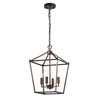 WAREHOUSE OF TIFFANY'S MDG40600B/4ORB Buelex 12 in. 4-Light Indoor Bronze Finish Chandelier with Light Kit