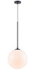 AVENUE LIGHTING HF4201-BK-WHT 1-Light PENDANT, BLACK