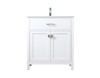 ELEGANT KITCHEN AND BATH VF28830WH 30 Inch SIngle Bathroom Vanity In White ELEGANT KITCHEN AND BATH VF28830WH 30 Inch SIngle Bathroom Vanity In White
