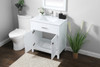 ELEGANT KITCHEN AND BATH VF28830WH 30 Inch SIngle Bathroom Vanity In White ELEGANT KITCHEN AND BATH VF28830WH 30 Inch SIngle Bathroom Vanity In White