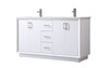 ELEGANT KITCHEN AND BATH VF19660DWH 60 Inch Double Bathroom Vanity In White