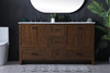 ELEGANT KITCHEN AND BATH VF2860DEX 60 Inch Double Bathroom Vanity In Expresso