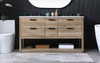 ELEGANT KITCHEN AND BATH VF19260DNT 60 Inch Double Bathroom Vanity In Natural Oak