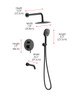 ELEGANT KITCHEN AND BATH FAS-9002MBK George Complete Shower and Tub Faucet with Rough-in Valve in Matte Black