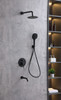 ELEGANT KITCHEN AND BATH FAS-9002MBK George Complete Shower and Tub Faucet with Rough-in Valve in Matte Black