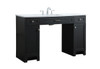 ELEGANT KITCHEN AND BATH VF14954MBK 54 Inch ADA Compliant Bathroom Vanity In Black