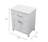 ELEGANT KITCHEN AND BATH SC012430WH 24 Inch Wide Bathroom Storage Freestanding Cabinet In White ELEGANT KITCHEN AND BATH SC012430WH 24 Inch Wide Bathroom Storage Freestanding Cabinet In White