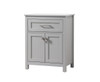 ELEGANT KITCHEN AND BATH SC012430GR 24 Inch Wide Bathroom Storage Freestanding Cabinet In Grey
