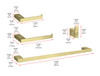 ELEGANT KITCHEN AND BATH HWB-13S4BGD Sofia 4-Piece Bathroom Hardware Set in Brushed Gold
