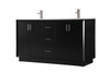 ELEGANT KITCHEN AND BATH VF19660DBK 60 Inch Double Bathroom Vanity In Black