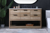 ELEGANT KITCHEN AND BATH VF19254NT 54 Inch SIngle Bathroom Vanity In Natural Oak