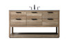 ELEGANT KITCHEN AND BATH VF19260NT 60 Inch SIngle Bathroom Vanity In Natural Oak