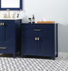 ELEGANT KITCHEN AND BATH SC013030BL 30 Inch Wide Bathroom Storage Freestanding Cabinet In Blue ELEGANT KITCHEN AND BATH SC013030BL 30 Inch Wide Bathroom Storage Freestanding Cabinet In Blue