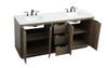 ELEGANT KITCHEN AND BATH VF19472DNT 72 Inch Double Bathroom Vanity In Natural Oak