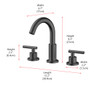 ELEGANT KITCHEN AND BATH FAV-1009MBK Leah 8 inch Widespread Double Handle Bathroom Faucet in Matte Black