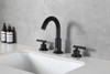 ELEGANT KITCHEN AND BATH FAV-1009MBK Leah 8 inch Widespread Double Handle Bathroom Faucet in Matte Black