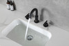 ELEGANT KITCHEN AND BATH FAV-1009MBK Leah 8 inch Widespread Double Handle Bathroom Faucet in Matte Black