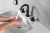 ELEGANT KITCHEN AND BATH FAV-1009MBK Leah 8 inch Widespread Double Handle Bathroom Faucet in Matte Black