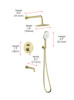 ELEGANT KITCHEN AND BATH FAS-9002BGD George Complete Shower and Tub Faucet with Rough-in Valve in Brushed Gold