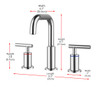ELEGANT KITCHEN AND BATH FAV-1010PCH Tobias 8 inch Widespread Double Handle Bathroom Faucet in Chrome
