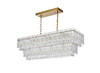 ELEGANT LIGHTING 1780G37SG Emilia 37 inch Chandelier in Satin Gold