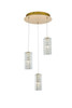 ELEGANT LIGHTING 3680D3RSG Aston 16 inch LED Pendant in Satin Gold
