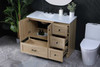 ELEGANT KITCHEN AND BATH VF2842MW 42 Inch Single Bathroom Vanity In Mango Wood