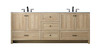 ELEGANT KITCHEN AND BATH VF2884DMW 84 Inch Double Bathroom Vanity In Mango Wood