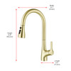 ELEGANT KITCHEN AND BATH FAK-305BGD Andrea Single Handle Pull Down Sprayer Kitchen Faucet in Brushed Gold