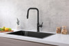 ELEGANT KITCHEN AND BATH FAK-311MBK Noor Single Handle Pull Down Sprayer Kitchen Faucet in Matte Black