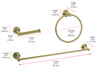 ELEGANT KITCHEN AND BATH HWB-11S3RBGD Alma 3-Piece Bathroom Hardware Set in Brushed Gold
