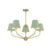 CRYSTORAMA XAV-B9315-VG-GR Xavier 5 Light Vibrant Gold + Green Chandelier