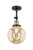 INNOVATIONS 203-BAB-G208-8 Beacon 1-Light Sconce Black Antique Brass