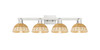 INNOVATIONS 716-4W-SN-NBD2-75-NAT Natural Ballston Dome 4-Light Bath Vanity Light Brushed Satin Nickel