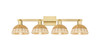 INNOVATIONS 716-4W-SG-NBD2-75-NAT Natural Ballston Dome 4-Light Bath Vanity Light Satin Gold