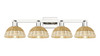 INNOVATIONS 716-4W-PN-NBD2-75-NAT Natural Ballston Dome 4-Light Bath Vanity Light Polished Nickel