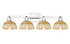 INNOVATIONS 716-4W-PC-NBD2-75-NAT Natural Ballston Dome 4-Light Bath Vanity Light Polished Chrome